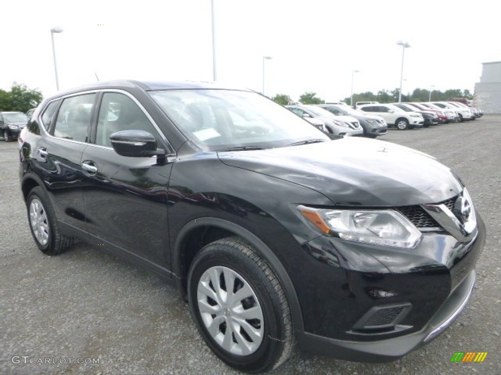 2015 Rogue S AWD - Super Black / Charcoal photo #1