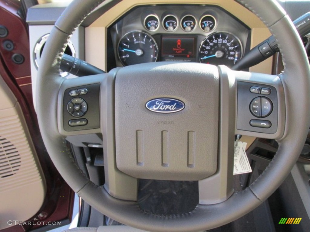 2016 Ford F350 Super Duty Lariat Crew Cab 4x4 DRW Adobe Steering Wheel Photo #105520838