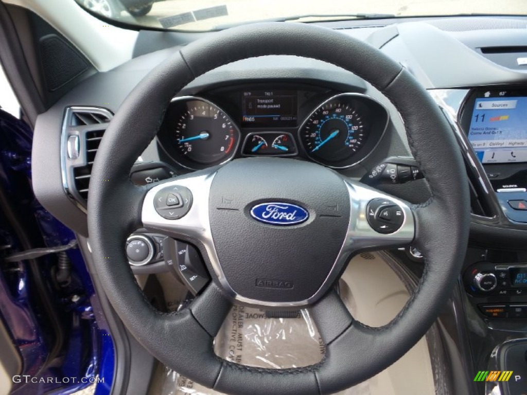 2016 Ford Escape Titanium 4WD Medium Light Stone Steering Wheel Photo #105524003