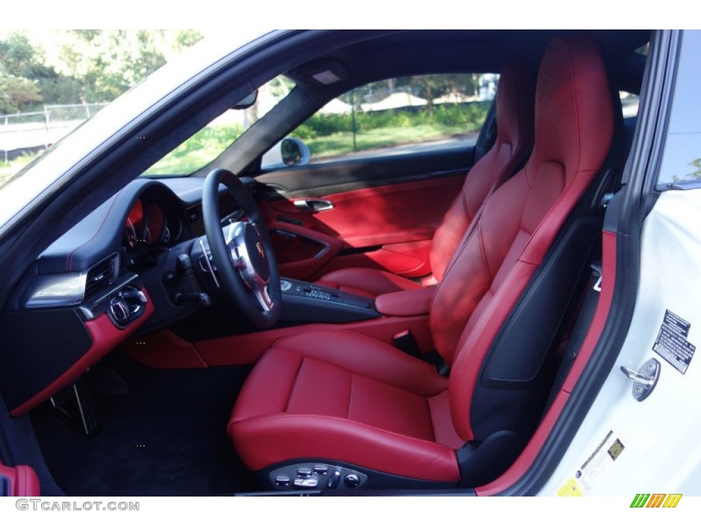 Black/Garnet Red Interior 2015 Porsche 911 Turbo S Coupe Photo #105527382