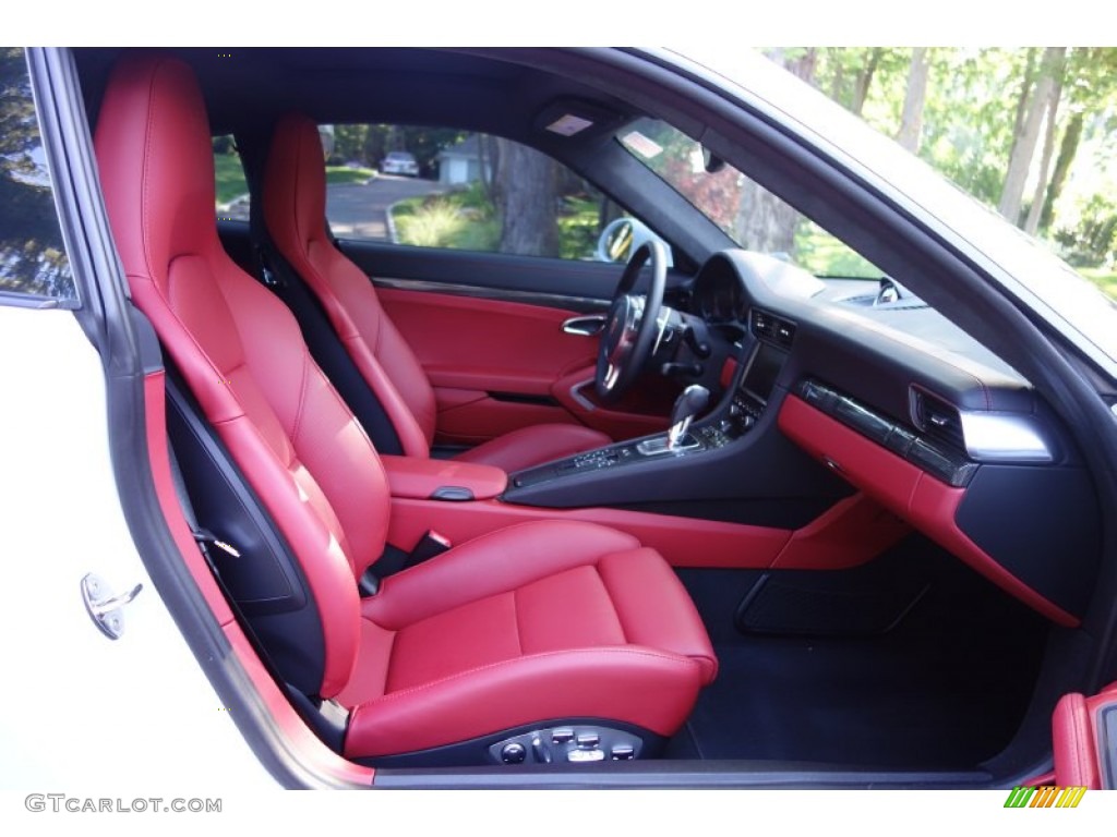 Black/Garnet Red Interior 2015 Porsche 911 Turbo S Coupe Photo #105527414