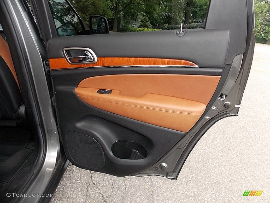 2012 Jeep Grand Cherokee Overland 4x4 New Saddle/Black Door Panel Photo #105530762