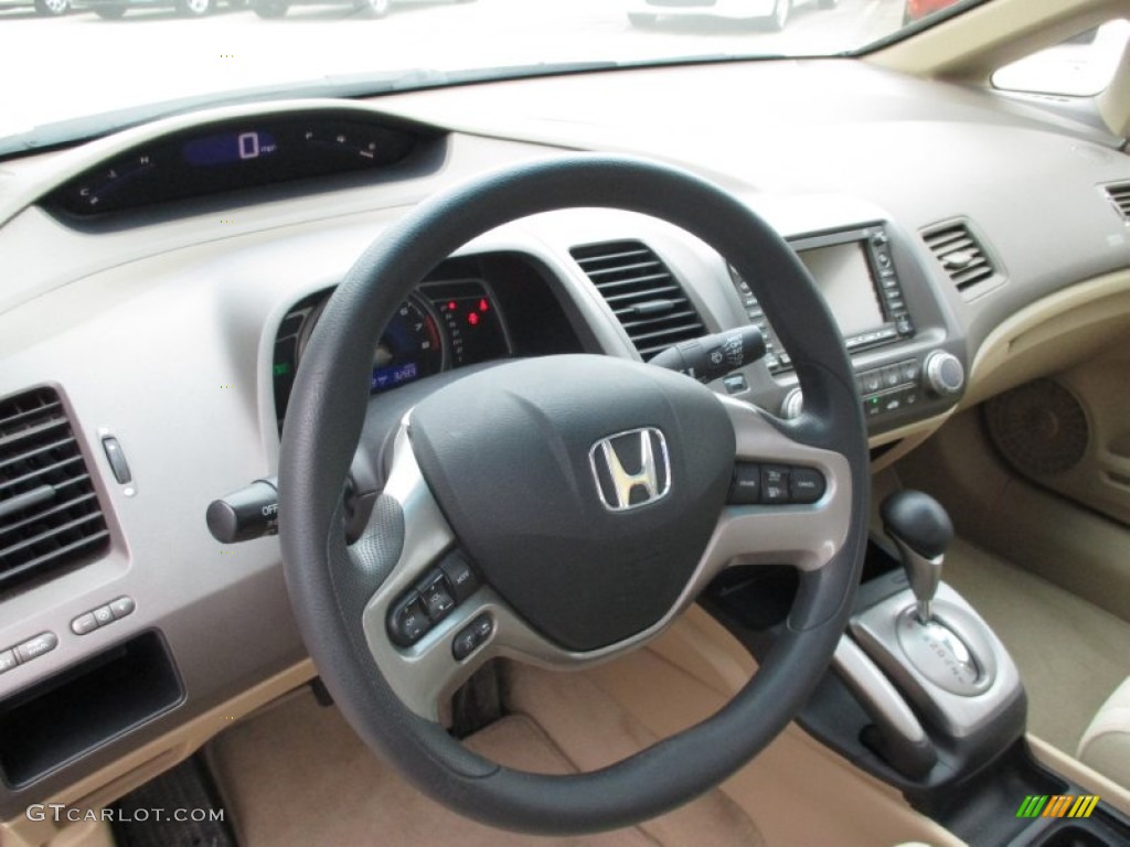 2006 Honda Civic EX Sedan Ivory Steering Wheel Photo #105537585