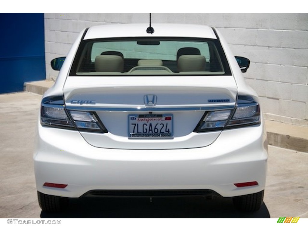 2015 Civic Hybrid-L Sedan - Taffeta White / Beige photo #9