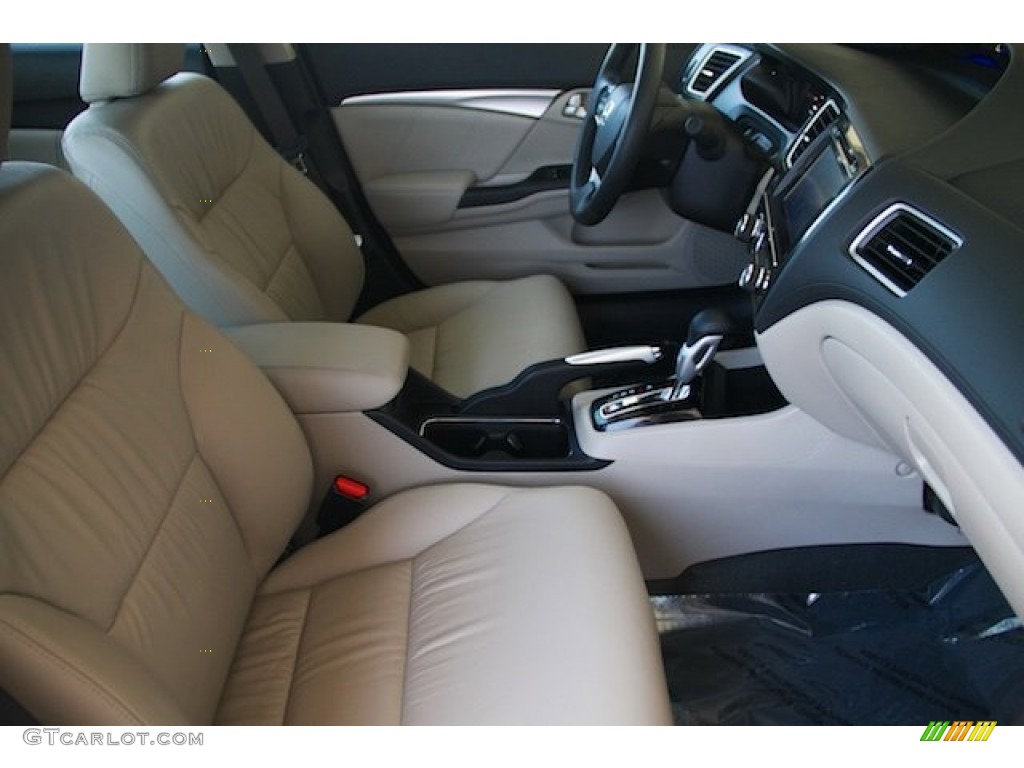 2015 Civic Hybrid-L Sedan - Taffeta White / Beige photo #16