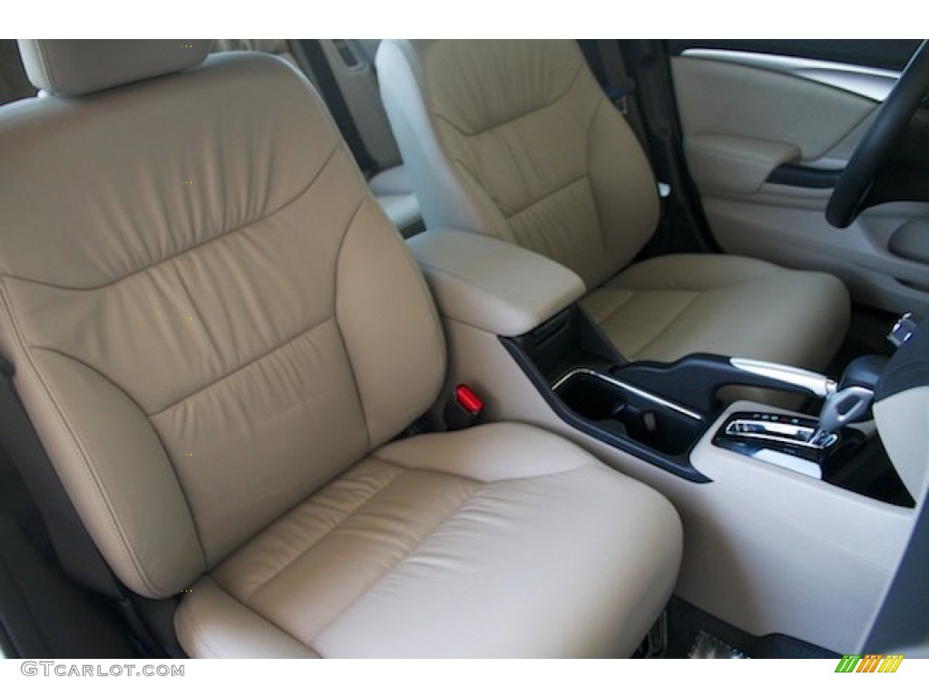 Beige Interior 2015 Honda Civic Hybrid-L Sedan Photo #105544854