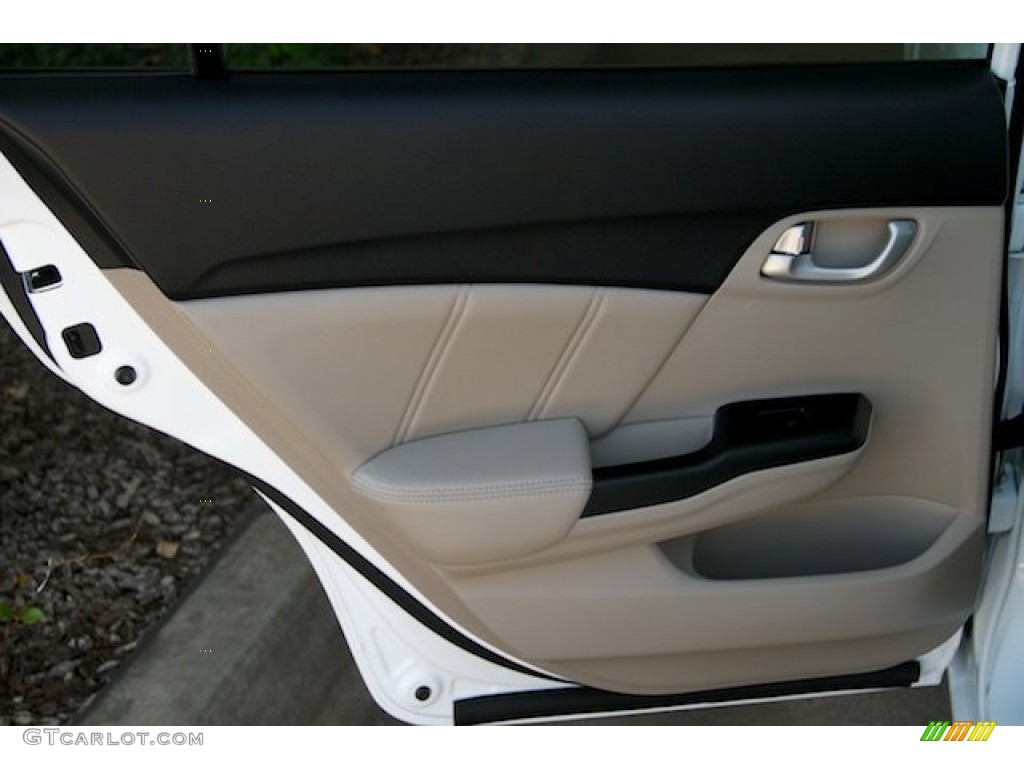 2015 Civic Hybrid-L Sedan - Taffeta White / Beige photo #22