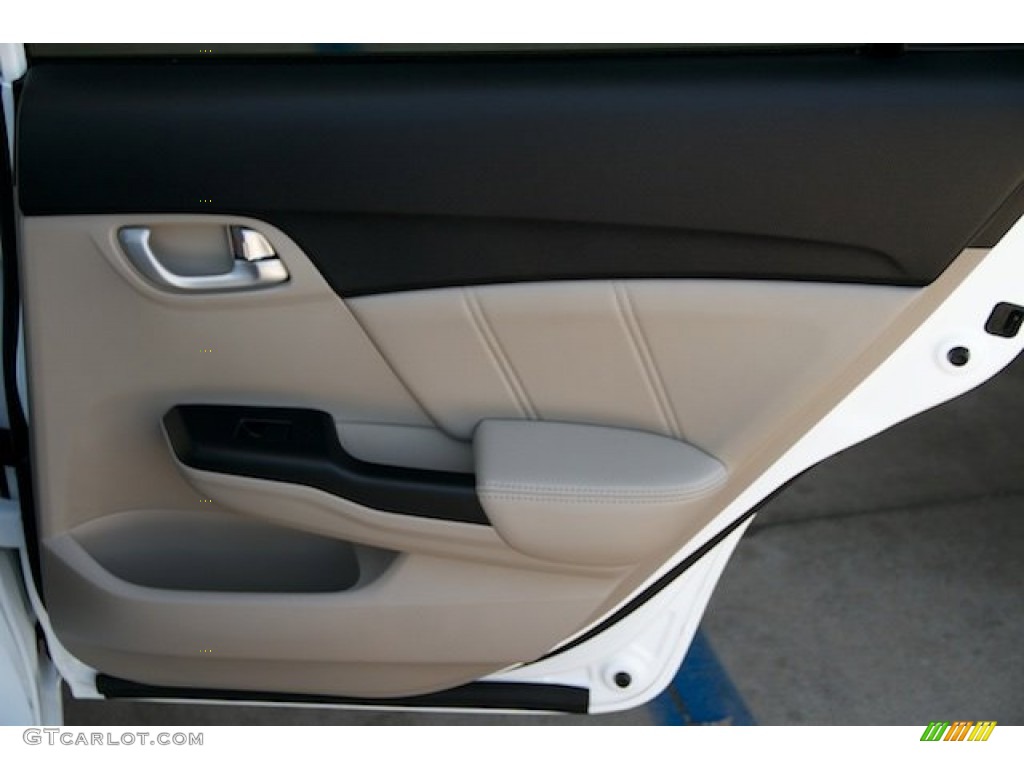 2015 Honda Civic Hybrid-L Sedan Beige Door Panel Photo #105544941