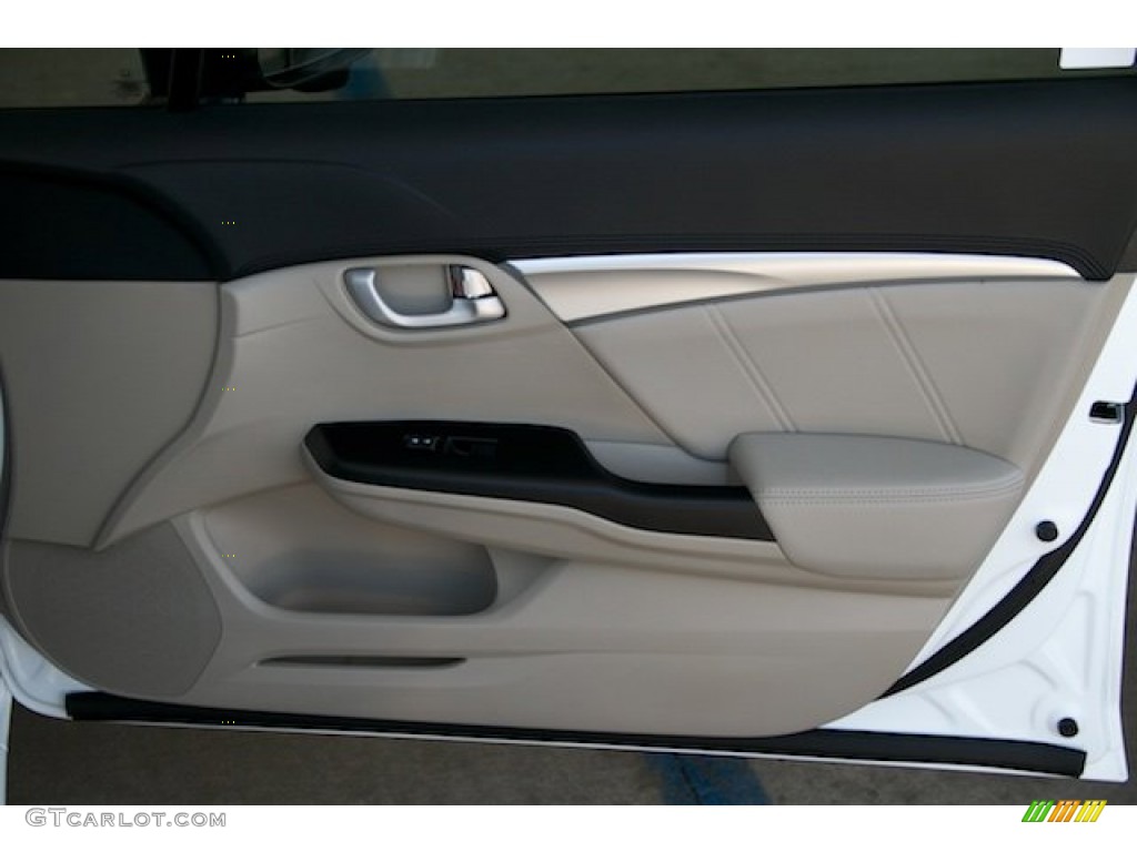 2015 Honda Civic Hybrid-L Sedan Beige Door Panel Photo #105544956