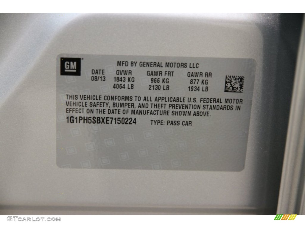 2014 Cruze Eco - Silver Ice Metallic / Medium Titanium photo #15