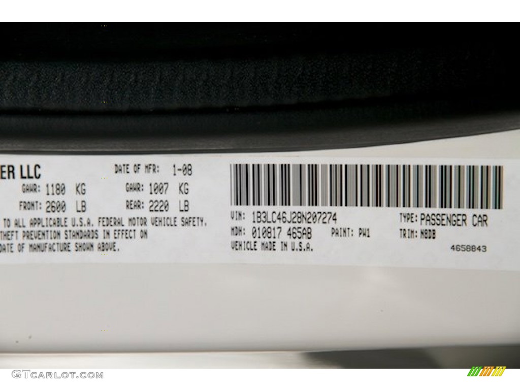 2008 Avenger SE - Stone White / Dark Slate Gray/Light Slate Gray photo #28