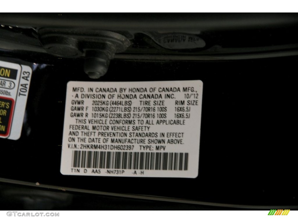 2013 CR-V LX AWD - Crystal Black Pearl / Black photo #22