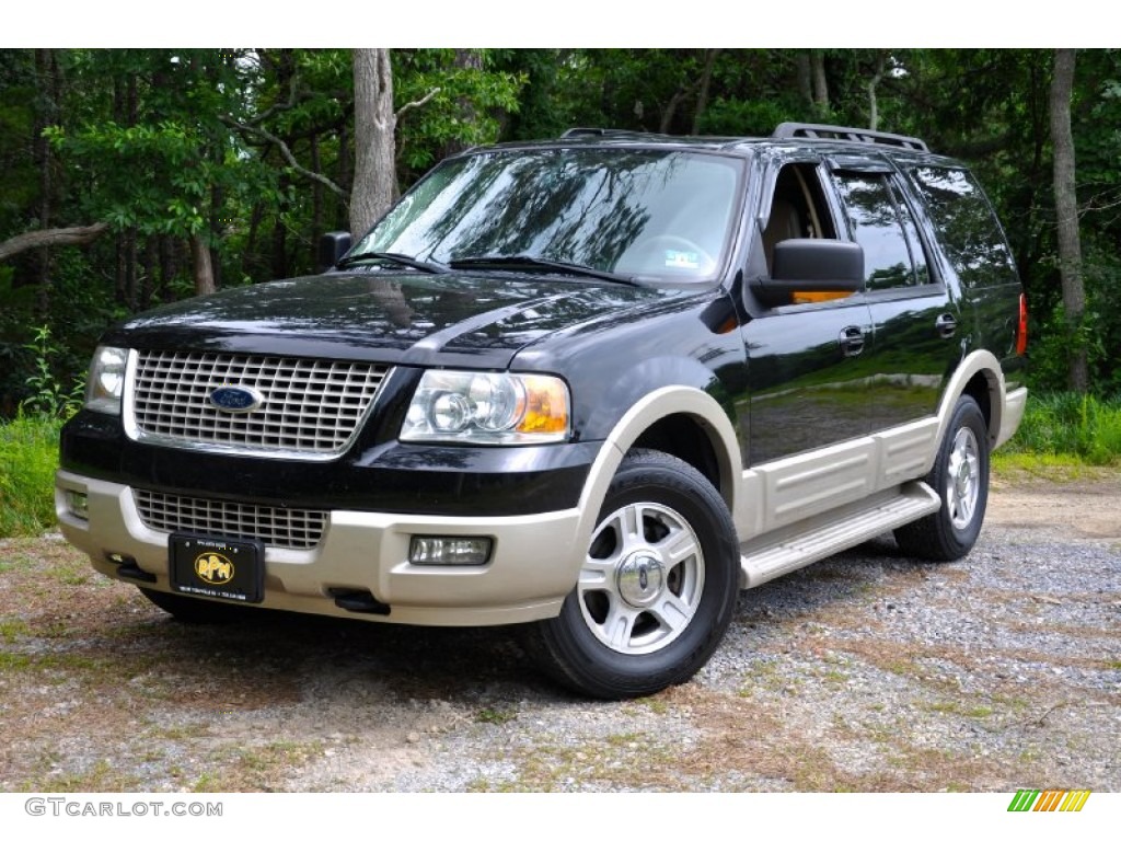 2005 Expedition Eddie Bauer 4x4 - Black Clearcoat / Medium Parchment photo #1