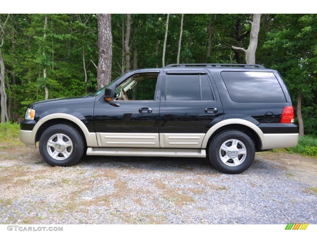 2005 Expedition Eddie Bauer 4x4 - Black Clearcoat / Medium Parchment photo #3