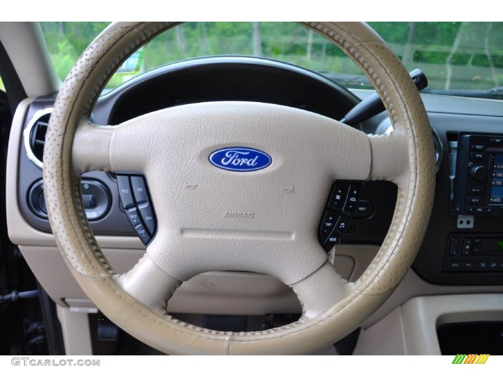 2005 Ford Expedition Eddie Bauer 4x4 Medium Parchment Steering Wheel Photo #105555915