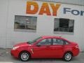 2008 Vermillion Red Ford Focus SE Sedan  photo #2