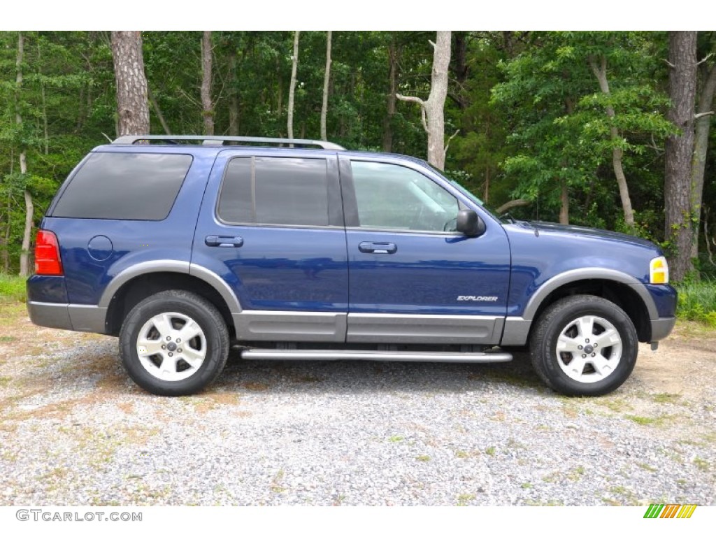 2004 Explorer XLT 4x4 - Dark Blue Pearl Metallic / Gray photo #8