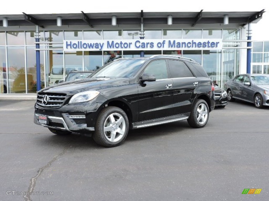 2015 ML 400 4Matic - Obsidian Black Metallic / Auburn Brown/Black photo #1