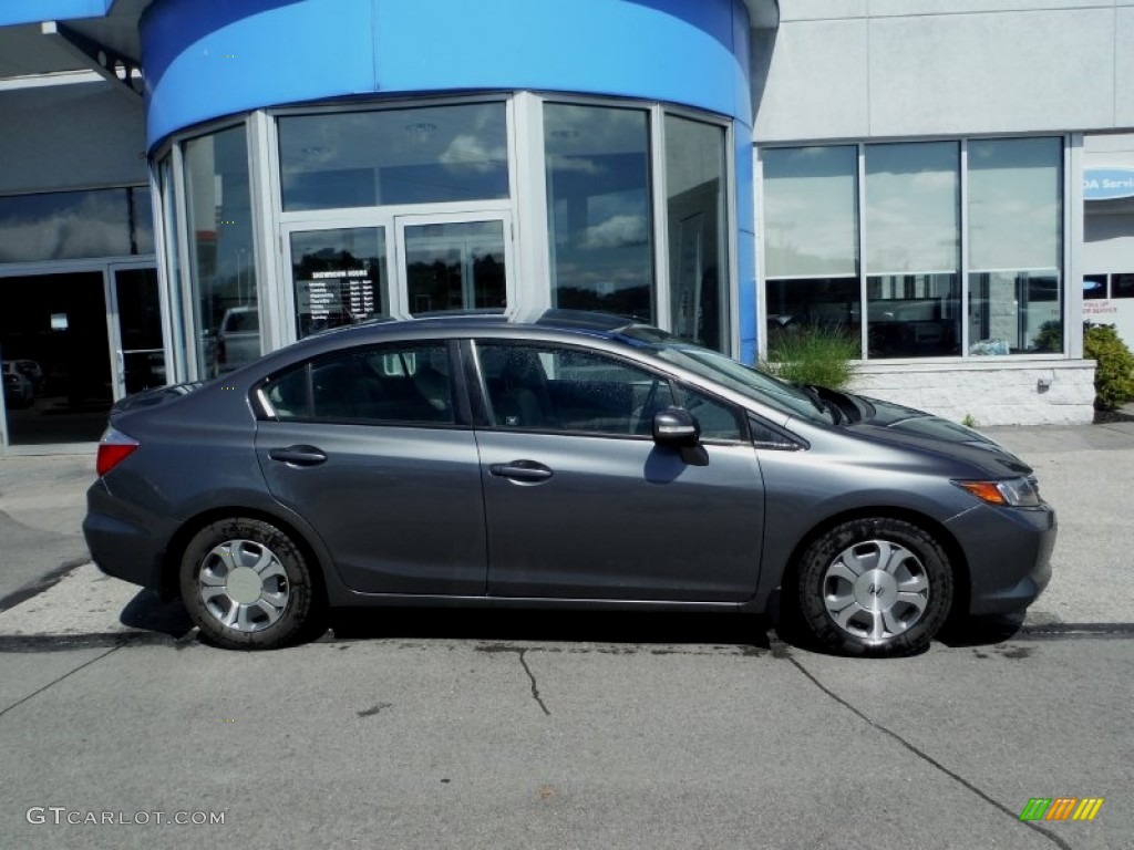 2012 Civic Hybrid Sedan - Polished Metal Metallic / Gray photo #2