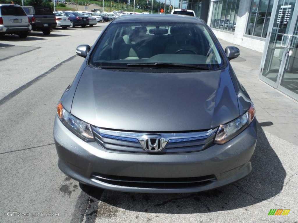 2012 Civic Hybrid Sedan - Polished Metal Metallic / Gray photo #3