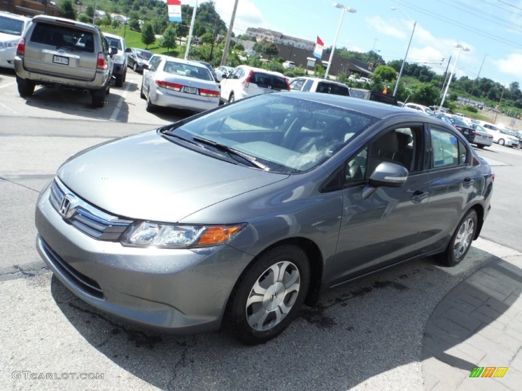 2012 Civic Hybrid Sedan - Polished Metal Metallic / Gray photo #4