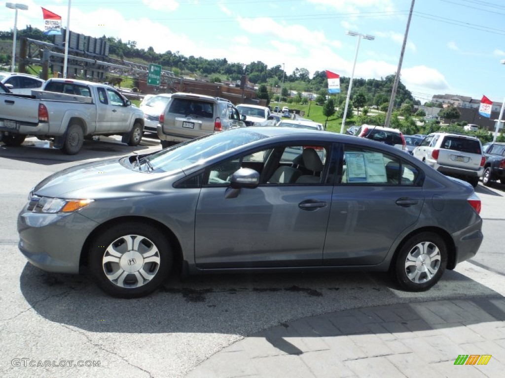 2012 Civic Hybrid Sedan - Polished Metal Metallic / Gray photo #6