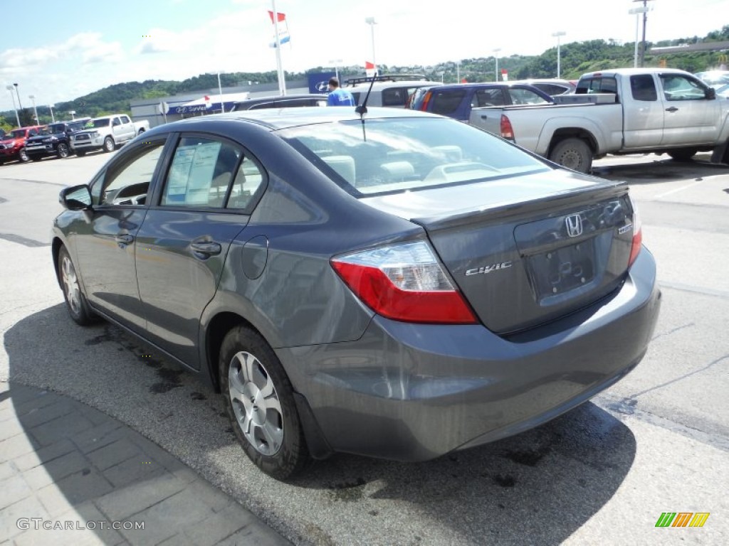 2012 Civic Hybrid Sedan - Polished Metal Metallic / Gray photo #7