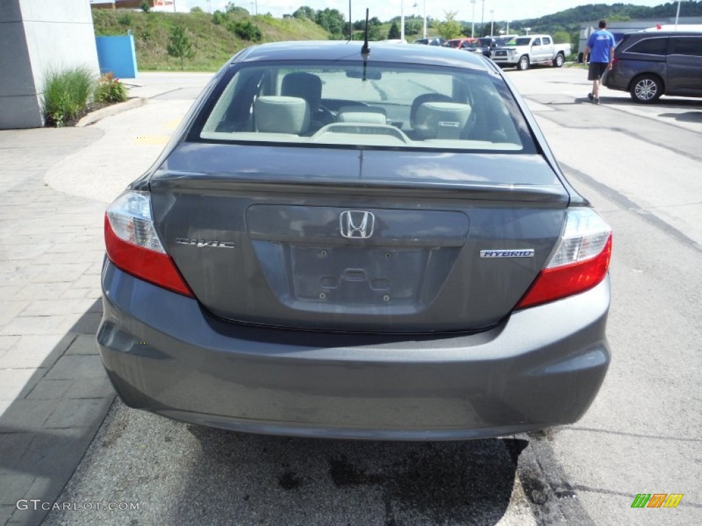 2012 Civic Hybrid Sedan - Polished Metal Metallic / Gray photo #8