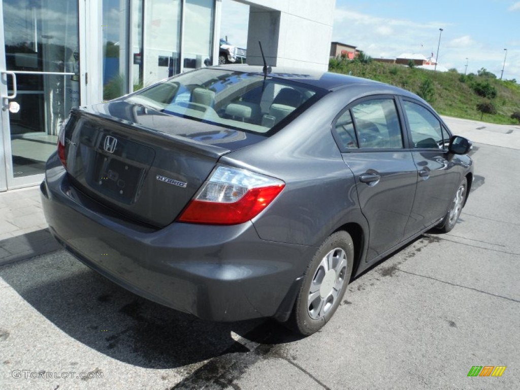 2012 Civic Hybrid Sedan - Polished Metal Metallic / Gray photo #9