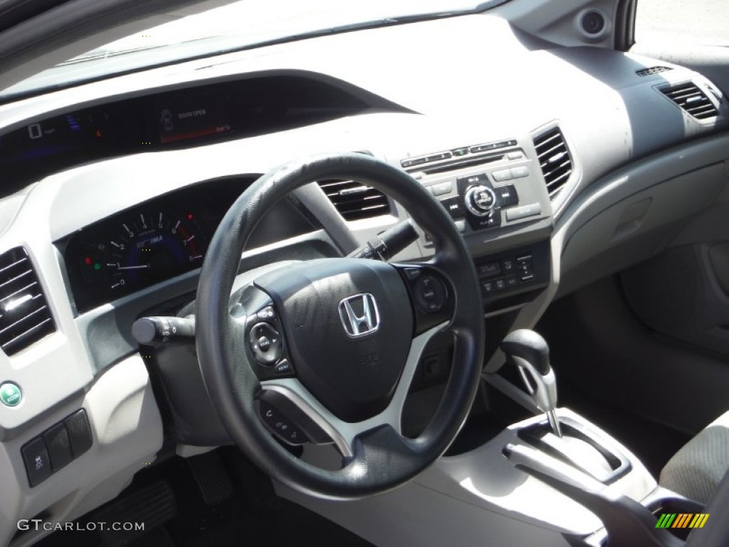 2012 Civic Hybrid Sedan - Polished Metal Metallic / Gray photo #12