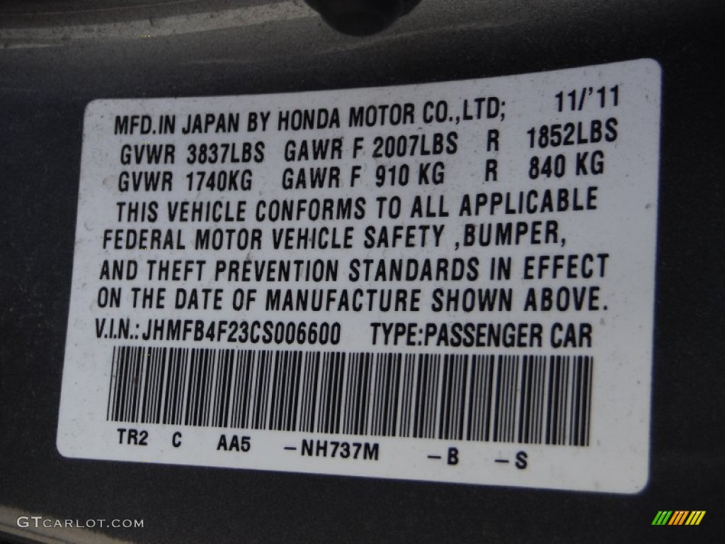 2012 Civic Hybrid Sedan - Polished Metal Metallic / Gray photo #19