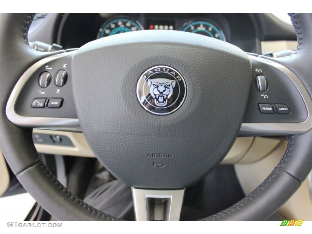 2015 Jaguar XF 2.0T Premium Barley/Warm Charcoal Steering Wheel Photo #105577884