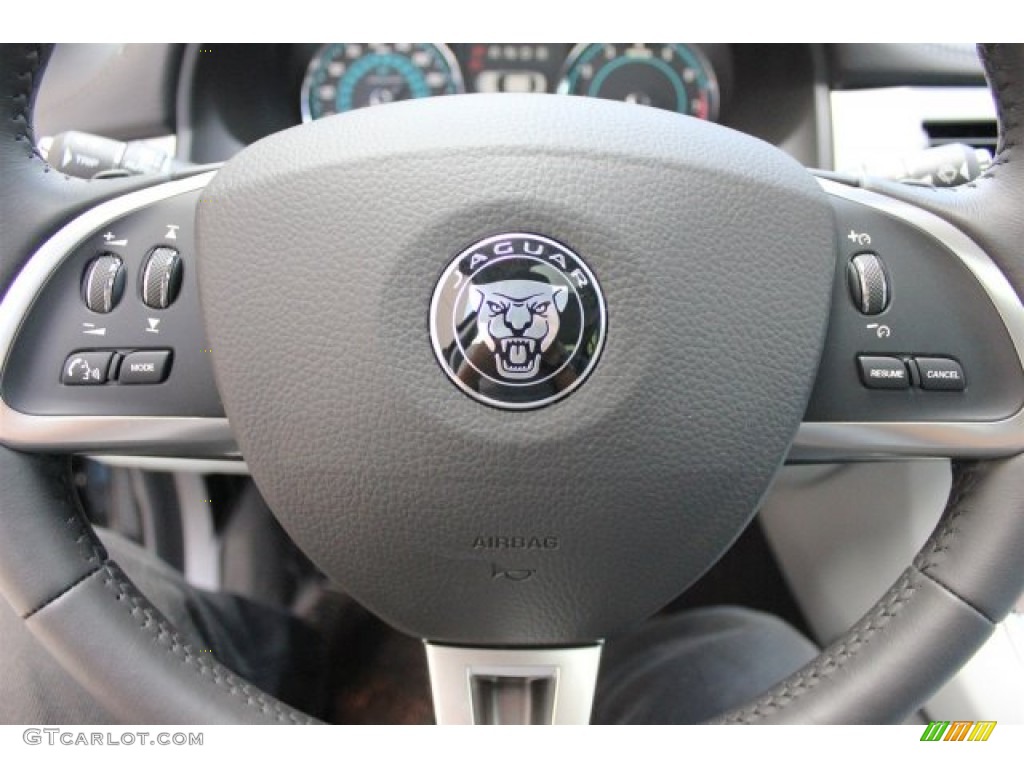 2015 Jaguar XF 2.0T Premium Dove/Warm Charcoal Steering Wheel Photo #105578601