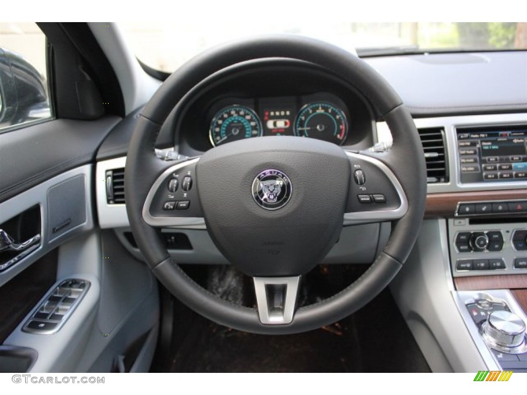 2015 Jaguar XF 2.0T Premium Dove/Warm Charcoal Steering Wheel Photo #105578715