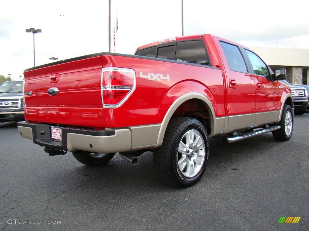 Bright Red 2009 Ford F150 Lariat SuperCrew 4x4 Exterior Photo #10558045