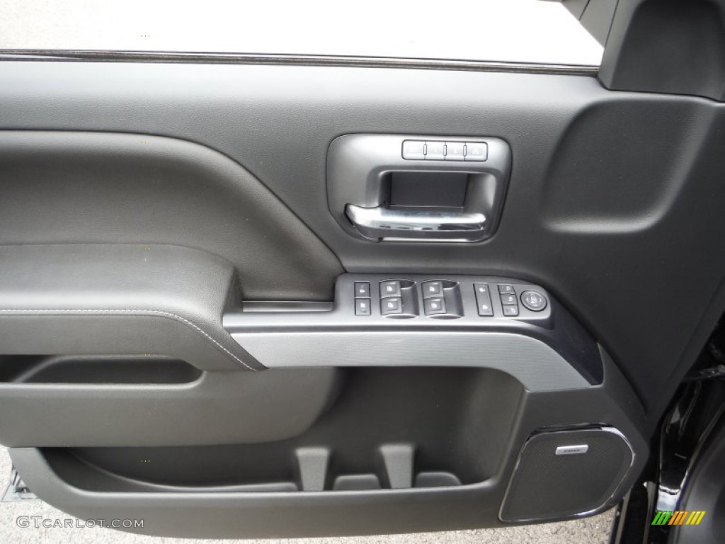 2015 Chevrolet Silverado 1500 LTZ Crew Cab 4x4 Jet Black Door Panel Photo #105581412