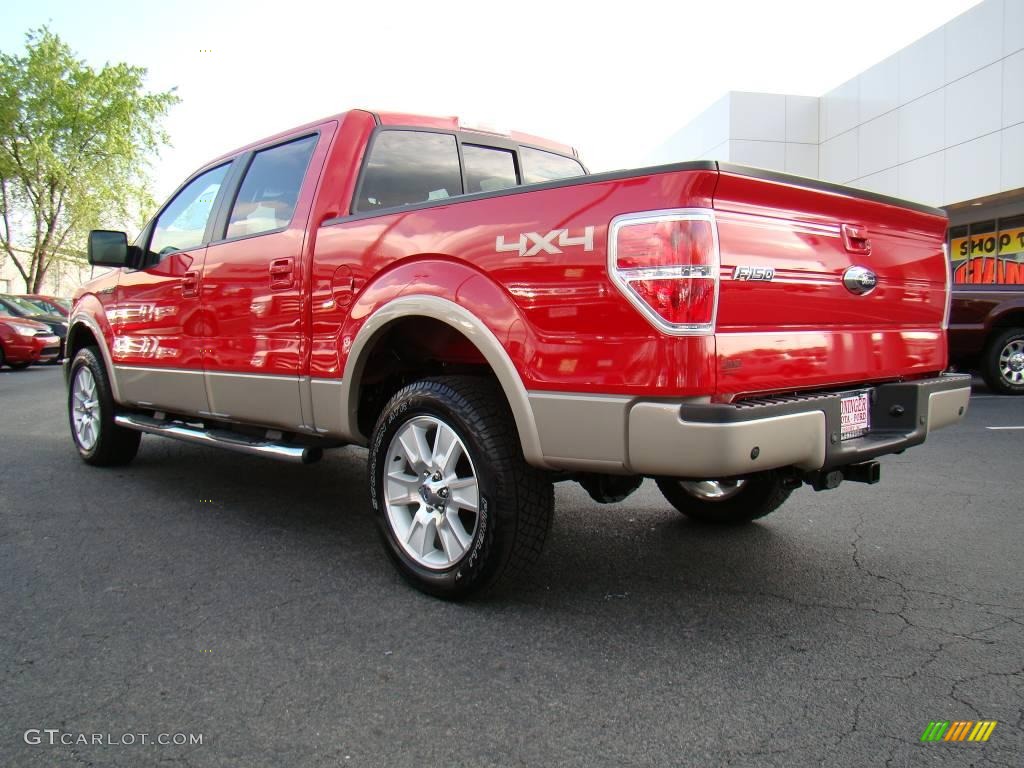 Bright Red 2009 Ford F150 Lariat SuperCrew 4x4 Exterior Photo #10558360