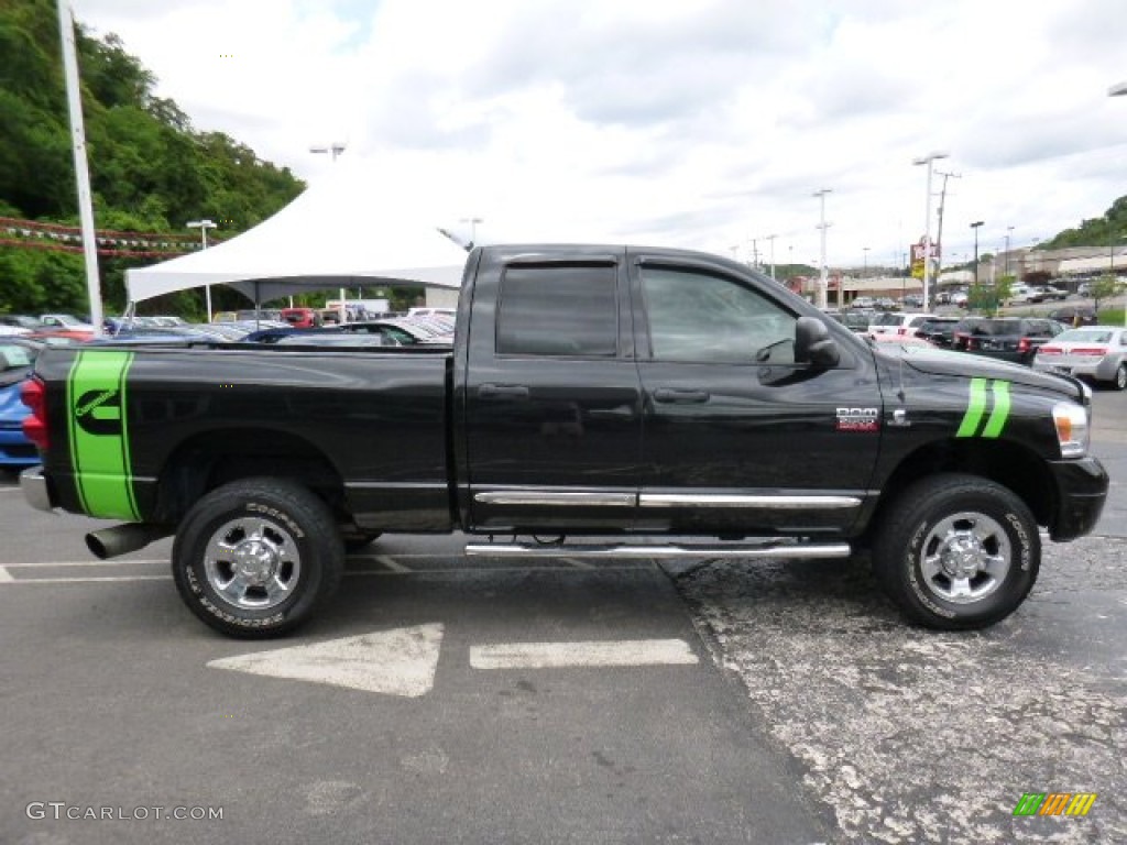 2008 Ram 2500 Laramie Quad Cab 4x4 - Brilliant Black Crystal Pearl / Medium Slate Gray photo #6