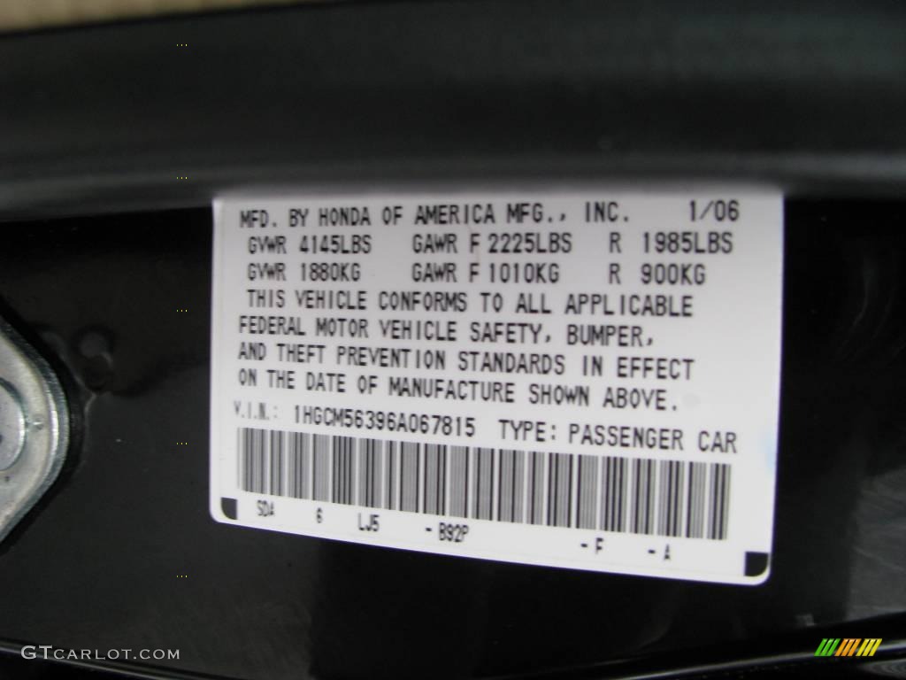 2006 Accord SE Sedan - Nighthawk Black Pearl / Ivory photo #14