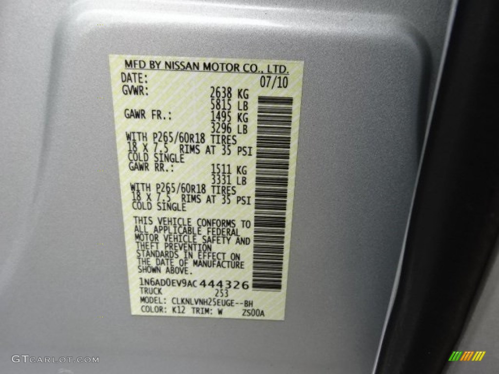 2010 Frontier LE Crew Cab 4x4 - Radiant Silver Metallic / Steel photo #25