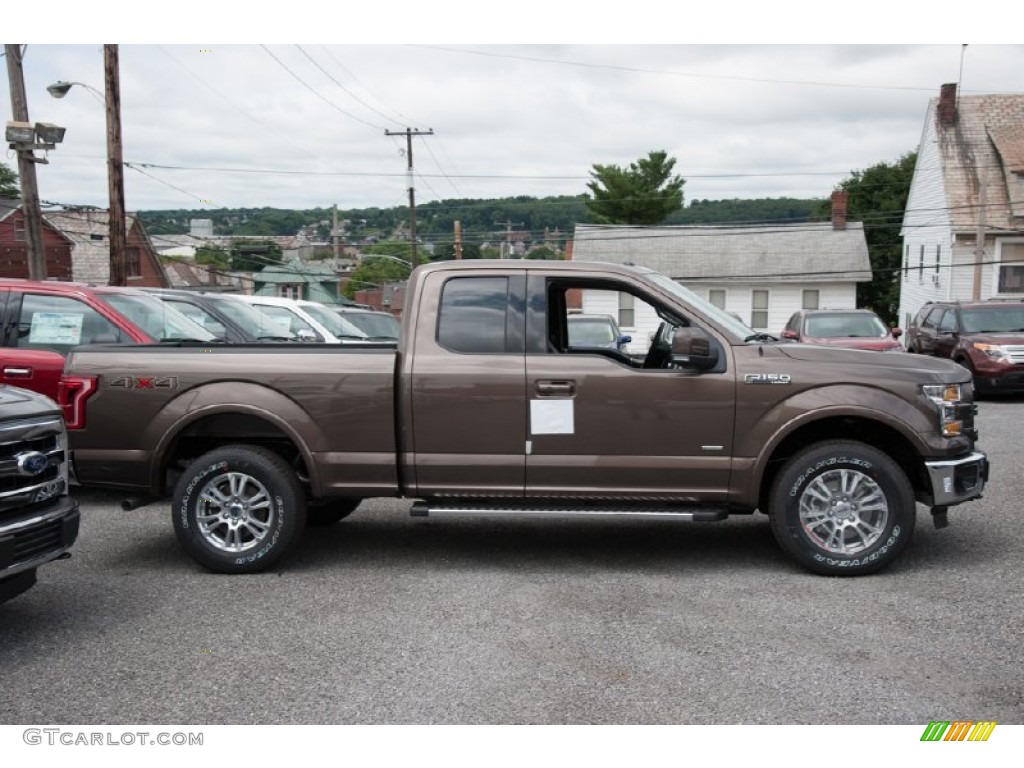 2015 F150 Lariat SuperCab 4x4 - Caribou Metallic / Black photo #3