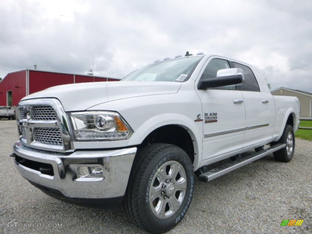 2015 2500 Laramie Mega Cab 4x4 - Bright White / Black photo #1