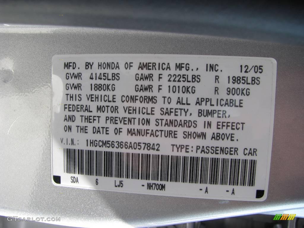 2006 Accord SE Sedan - Alabaster Silver Metallic / Black photo #14