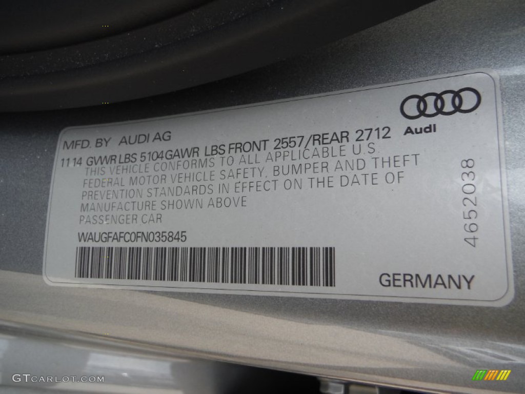 2015 A6 2.0T Premium Plus quattro Sedan - Quartz Gray Metallic / Black photo #39