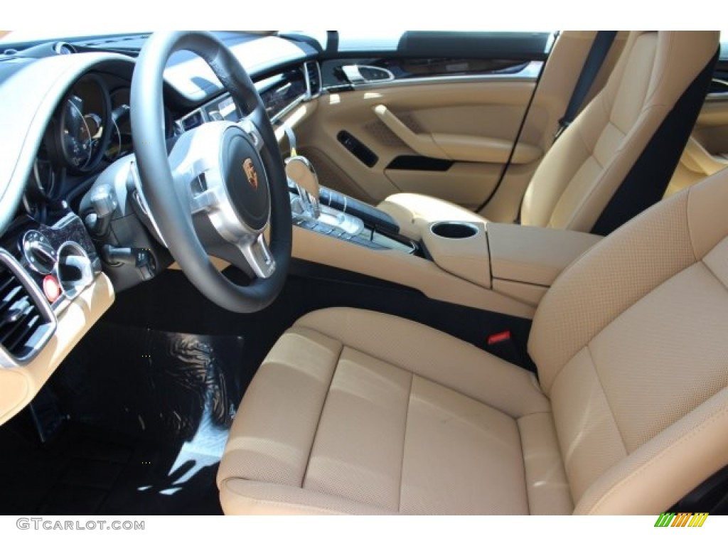 Black/Luxor Beige Interior 2016 Porsche Panamera 4 Edition Photo #105600633