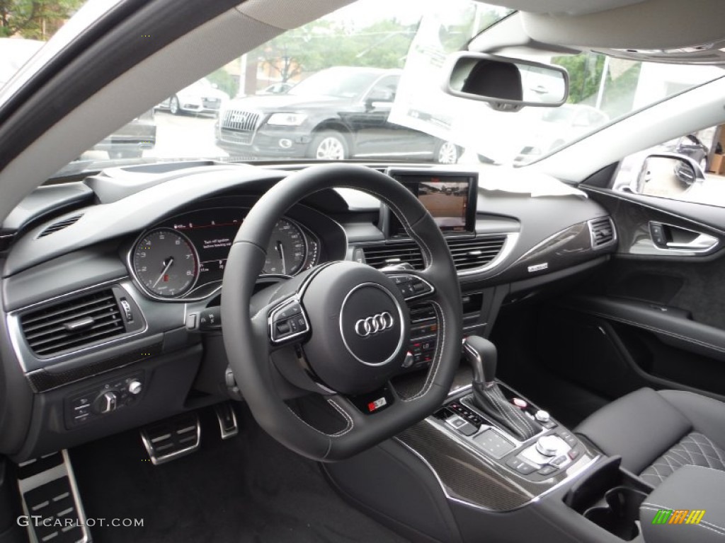 2016 Audi S7 4.0 TFSI quattro Black w/Diamond Stitching Dashboard Photo #105601539
