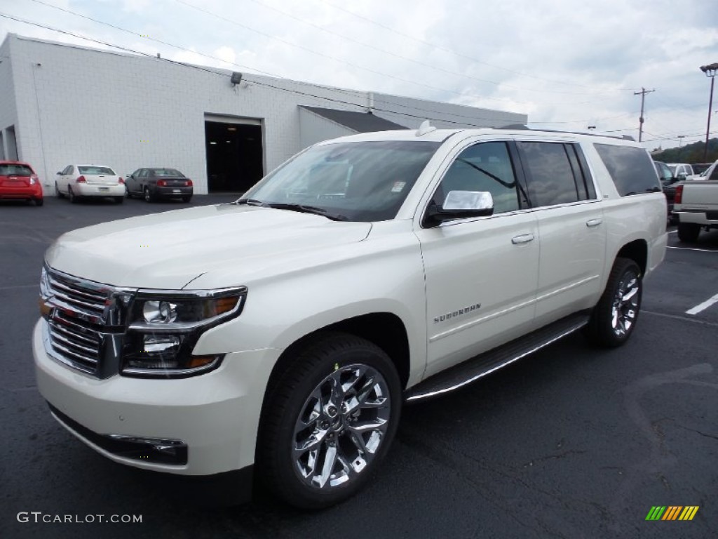 2015 Suburban LTZ 4WD - White Diamond Tricoat / Jet Black photo #1