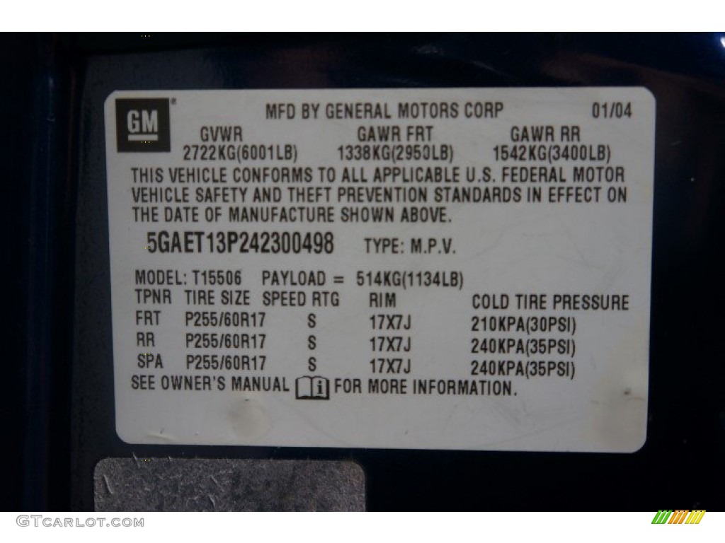 2004 Rainier CXL AWD - Indigo Blue Metallic / Light Cashmere photo #14