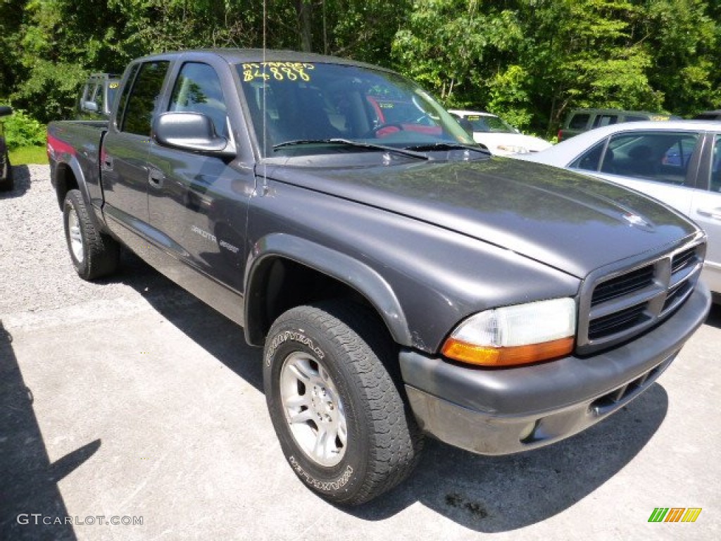 2002 Dakota Sport Quad Cab 4x4 - Graphite Metallic / Dark Slate Gray photo #5