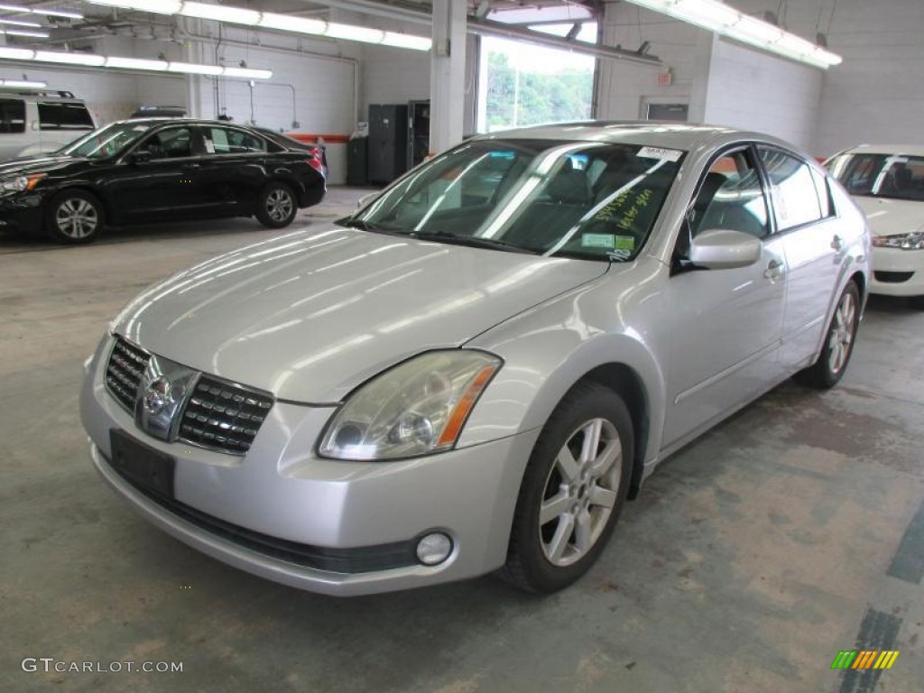 2004 Maxima 3.5 SL - Liquid Silver Metallic / Cafe Latte photo #1